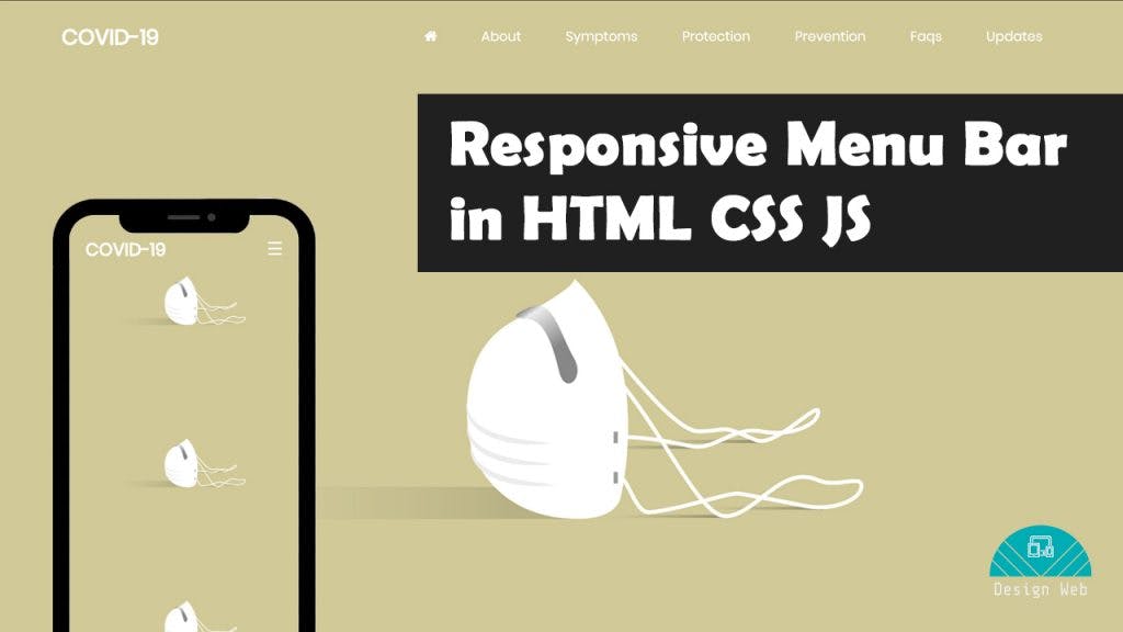 Responsive Menu Bar in HTML CSS and JS